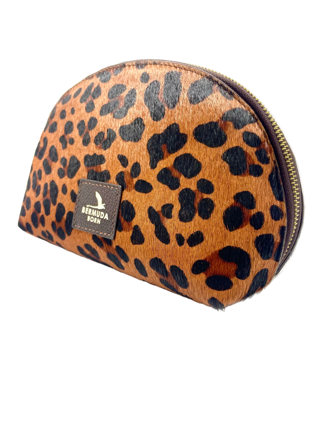 Brown Leopard Bermuda Moongate Toiletry Bag