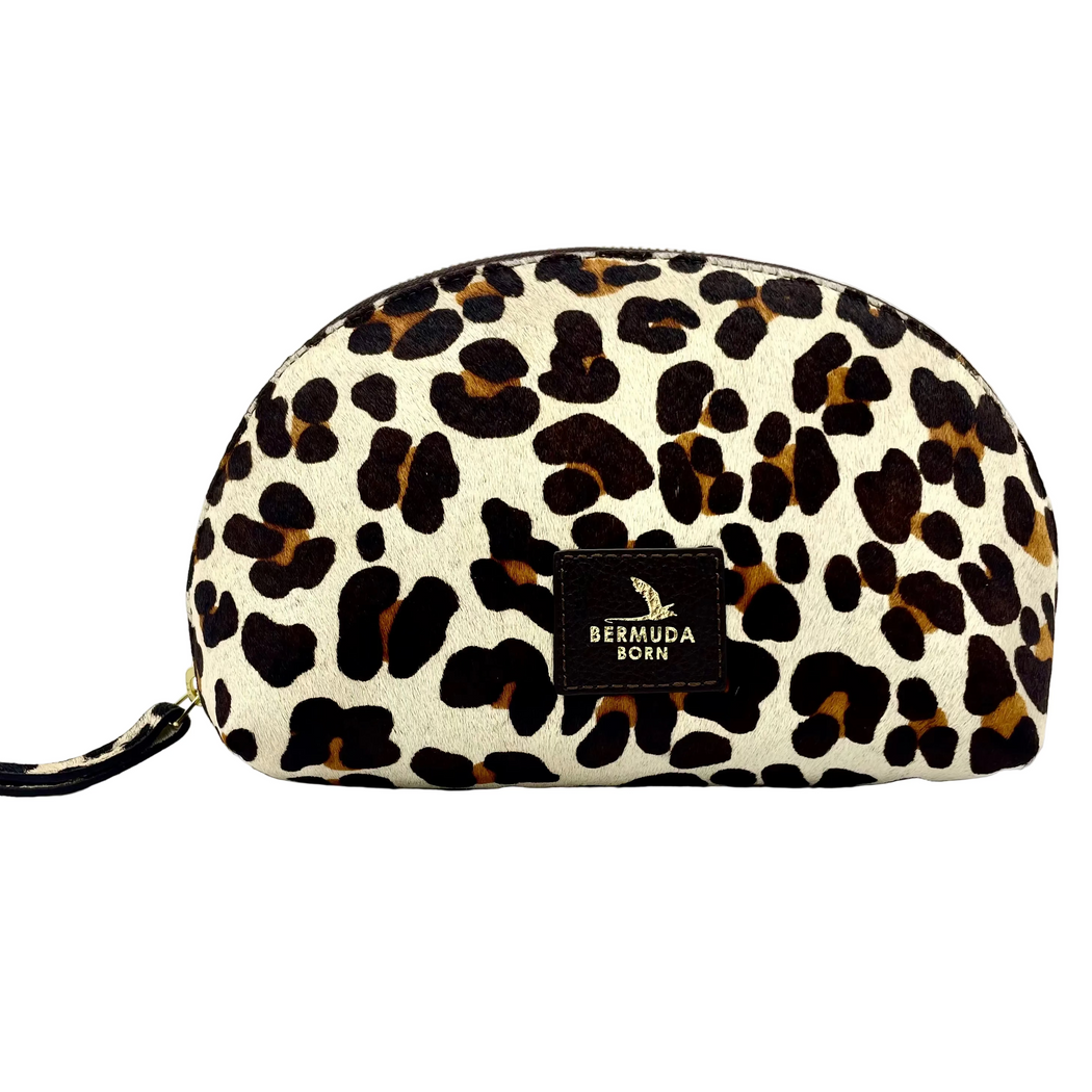 White Leopard Bermuda Moongate Toiletry Bag