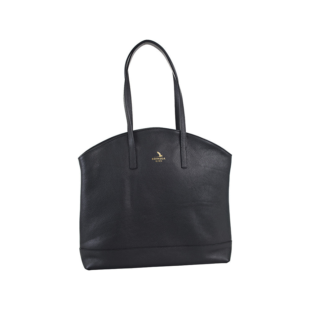 Black Large Pebble Leather Warwick Tote Handbag UK - Bermuda Born