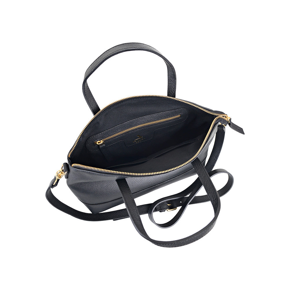 Black Pebble Leather Paget Purse Handbag - Bermuda Born